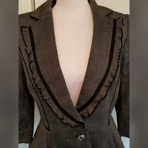 White House Black Market Jackets & Coats - White House Black Market Gray Black Blazer Peplum White House Black Market Jackets & Coats - White House Black Market Gray Black Blazer Peplum